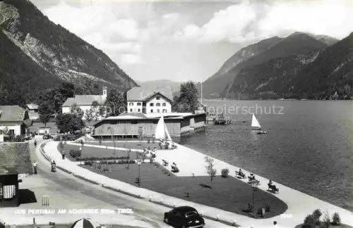 AK / Ansichtskarte Pertisau Achensee Tirol AT Parkanlagen Promenade Hotel Restaurant am Achensee