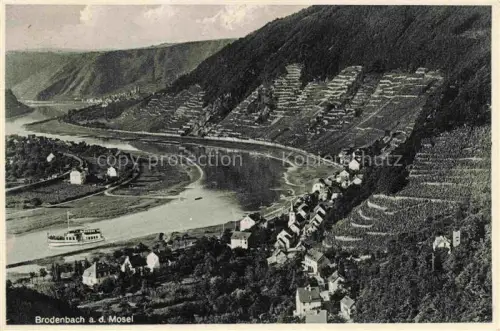 AK / Ansichtskarte Brodenbach Mosel Rheinland-Pfalz Panorama Blick ins Tal Weinberge
