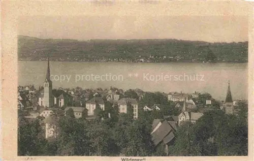 AK / Ansichtskarte Waedenswil Waedensweil ZH Panorama Blick ueber den Zuerichsee