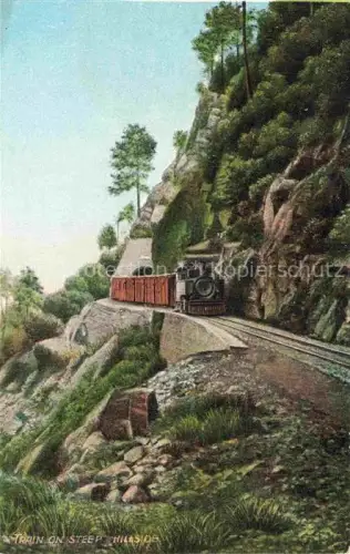 AK / Ansichtskarte Ambala Haryana India Train on steep hillside Eisenbahn Dampflokomotive