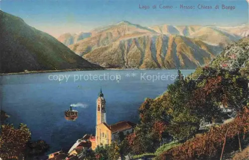 AK / Ansichtskarte Nesso Lago di Como Lombardia IT Panorama Chieso di Borgo Alpi