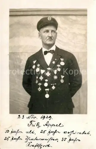 AK / Ansichtskarte Haslach Freiburg Breisgau Fritz Appel Orden Foto Portrait 