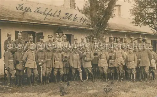 AK / Ansichtskarte Lager Lechfeld Truppenuebungsplatz Schwabmuenchen Wk1 Gruppenfoto