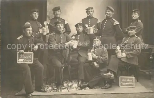 AK / Ansichtskarte Muellheim Baden BW Gruppenfoto Soldaten Bierkruege