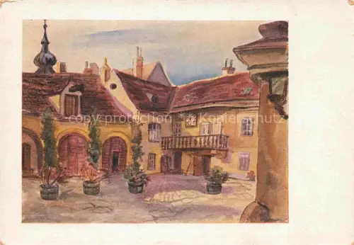 AK / Ansichtskarte Grinzing Doebling Wien AT Posthof Kuenstlerkarte