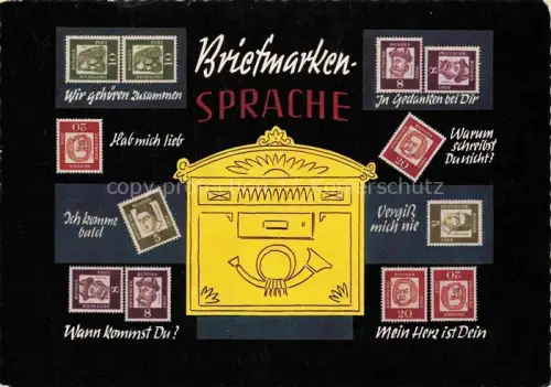 AK / Ansichtskarte BriefmarkenSPRACHE auf Ak Nr. 903 Briefkasten 