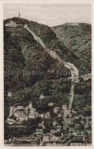 AK / Ansichtskarte HEIDELBERG  Neckar Panorama Koenigstuhl Ausflugsort Restaurant Café Bergbahn Bromsilber
