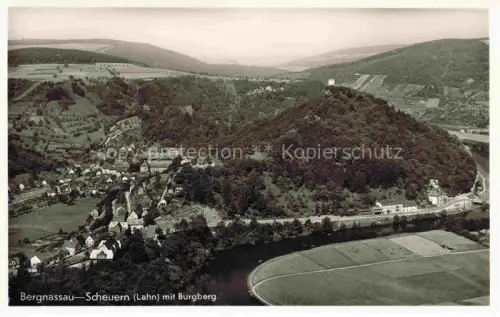 AK / Ansichtskarte Scheuern Nassau Lahn Panorama mit Blick zum Burgberg