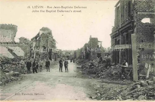 AK / Ansichtskarte Lievin LENS 62 Pas-de-Calais Rue Jean-Baptiste Defernez Ruines Grande Guerre Truemmer 1. Weltkrieg