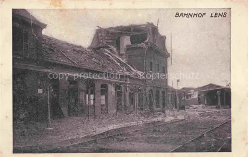 AK / Ansichtskarte LENS 62 Pas-de-Calais Bahnhof la Gare Ruines Grande Guerre Truemmer 1. Weltkrieg