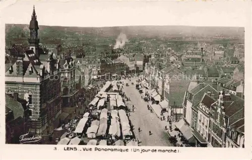 AK / Ansichtskarte LENS 62 Pas-de-Calais Vue panoramique un jour de marché