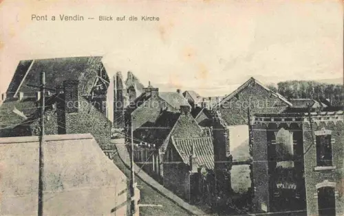 AK / Ansichtskarte Pont-a-Vendin LENS 62 Pas-de-Calais Blick auf die Kirche Feldpost Ruines Grande Guerre Truemmer 1. Weltkrieg