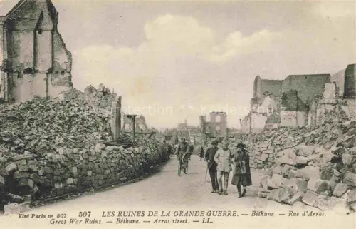 AK / Ansichtskarte Bethune 62 Pas-de-Calais Rue d'Arras Ruines Grande Guerre Truemmer 1. Weltkrieg