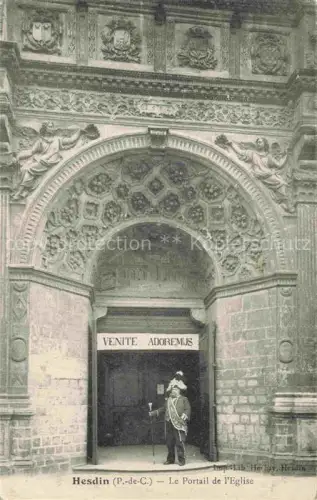 AK / Ansichtskarte Hesdin Montreuil 62 Pas-de-Calais Portail de l'Eglise