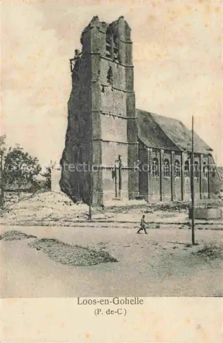 AK / Ansichtskarte Loos-en-Gohelle LENS 62 Pas-de-Calais Eglise détruite Ruines Grande Guerre Truemmer 1. Weltkrieg