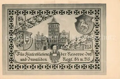 AK / Ansichtskarte 084 Regiment LIR 084 Landwehr Flensburg Luebeck Spendenkarte IR 84 und IR 215