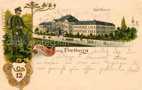AK / Ansichtskarte 012 Bataillon JaegBtl 012 Jaegerbataillon FREIBERG Sachsen Litho Kaserne