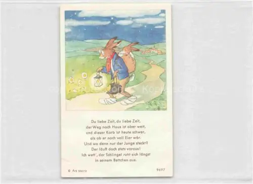 AK / Ansichtskarte IBM BOHATTA-MORPURGO Ida (1900-1992) Kuenstlerkarte Ostern Hasen Laterne Ars Sacra