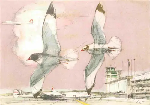 AK / Ansichtskarte Flughafen Airport Aeroporto Tauben Zuerich Schweiz 