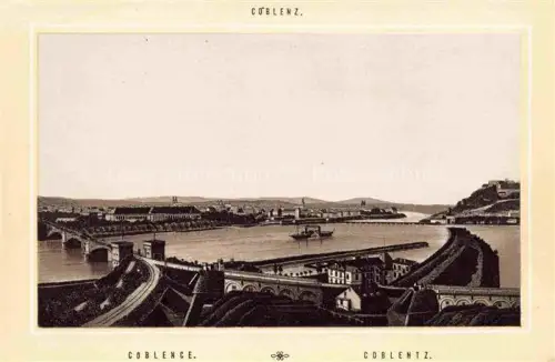 AK / Ansichtskarte Coblenz KOBLENZ Panorama Blick ueber den Rhein Litho