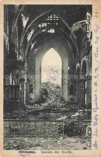 AK / Ansichtskarte Givenchy-en-Gohelle ARRAS 62 Pas-de-Calais Inneres der Kirche Ruines Grande Guerre Truemmer 1. Weltkrieg