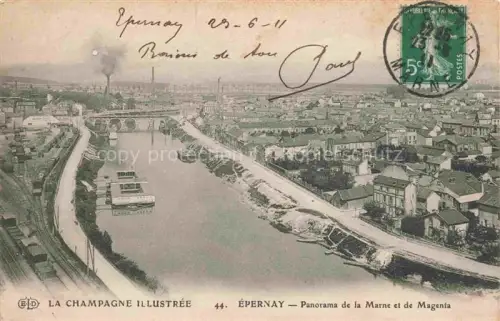 AK / Ansichtskarte EPERNAY 51 Marne Panorama de la Marne et de Magenta vue aérienne