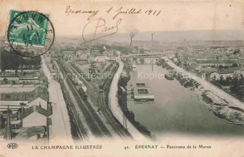 AK / Ansichtskarte EPERNAY 51 Marne Panorama de la Marne vue aérienne