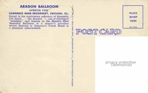 AK / Ansichtskarte CHICAGO  Illinois USA Aragon Ballroom 20000 square feet of the finest dance floor in the world