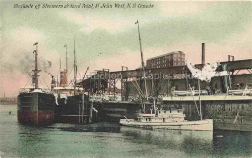 AK / Ansichtskarte Sand Point St John West New Brunswick Canada Blockade of steamers