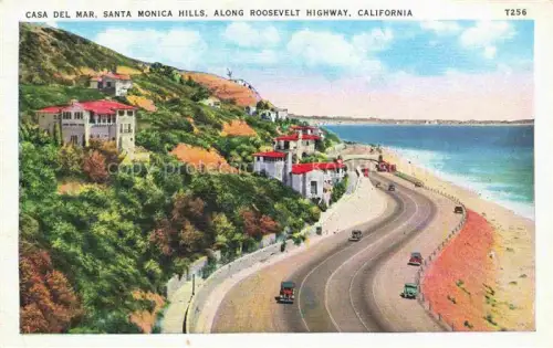 AK / Ansichtskarte Santa Monica California USA Casa del Mar Santa Monica Hills along Roosevelt Highway