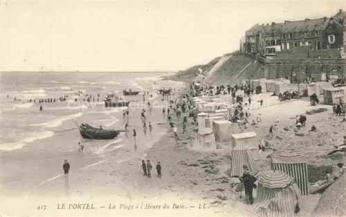 AK / Ansichtskarte Le Portel-Plage Boulogne-sur-Mer 62 Pas-de-Calais La plage à l'heure du bain