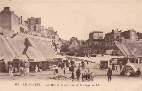 AK / Ansichtskarte Le Portel-Plage Boulogne-sur-Mer 62 Pas-de-Calais Rue de la Mer vue de la plage