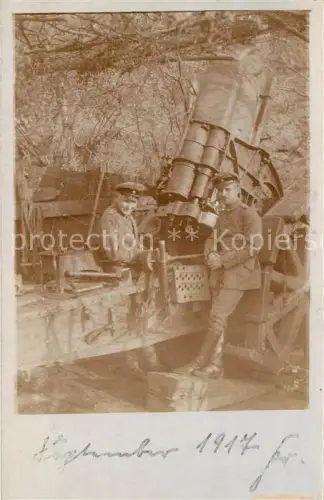 AK / Ansichtskarte Pommburg Pommery REIMS 51 Marne FLAG Jaegerabwehr im September 1917 Geschuetz Foto 