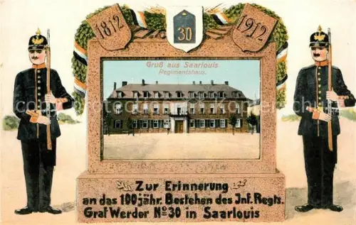 AK / Ansichtskarte 030 Regiment IR 030 Infanterie Saarlouis Litho Kaserne Graf Werder