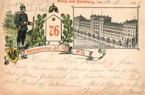 AK / Ansichtskarte 076 Regiment IR 076 Infanterie Hamburg Kaserne Litho 