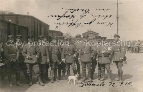 AK / Ansichtskarte Doeberitz  Truppenuebungsplatz Dallgow-Doeberitz Brandenburg 6. Armee Gruppenfoto Bahnhof Stab