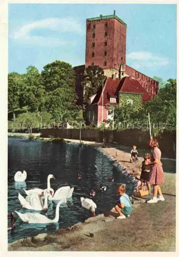 AK / Ansichtskarte Kolding DK Koldinghus Schwan See 