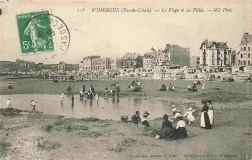 AK / Ansichtskarte WIMEREUX Boulogne-sur-Mer 62 Pas-de-Calais La plage et les villas