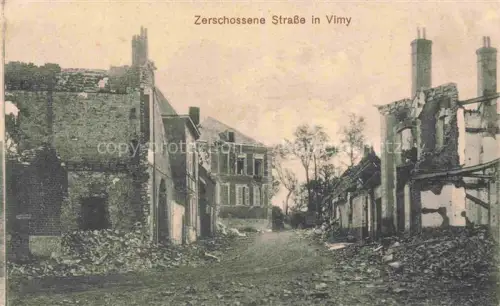 AK / Ansichtskarte Vimy Wimmi ARRAS 62 Pas-de-Calais Zerschossene Strasse Ruines Grande Guerre Truemmer 1. Weltkrieg