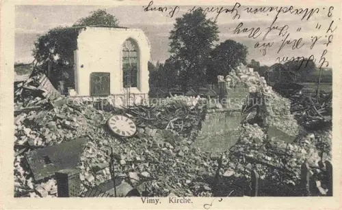 AK / Ansichtskarte Vimy Wimmi ARRAS 62 Pas-de-Calais Kirche Eglise Ruines Grande Guerre Truemmer 1. Weltkrieg