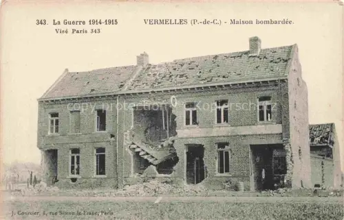 AK / Ansichtskarte Vermelles Bethune 62 Pas-de-Calais Maison bombardée Ruines Grande Guerre Truemmer 1. Weltkrieg