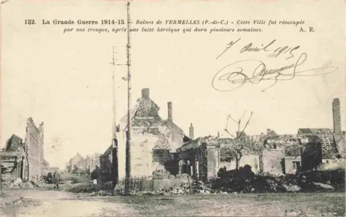 AK / Ansichtskarte Vermelles Bethune 62 Pas-de-Calais Ruines Grande Guerre Truemmer 1. Weltkrieg