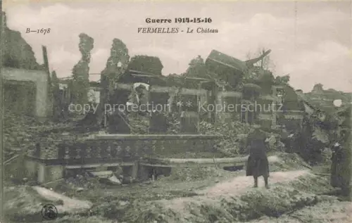 AK / Ansichtskarte Vermelles Bethune 62 Pas-de-Calais Château Ruines Grande Guerre Truemmer 1. Weltkrieg