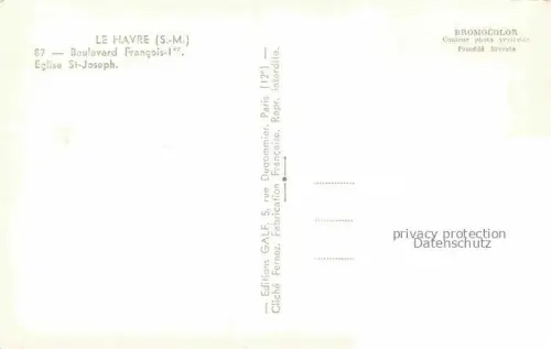 AK / Ansichtskarte LE HAVRE 76 Boulevard Francois Ier Eglise Saint Joseph vue aérienne
