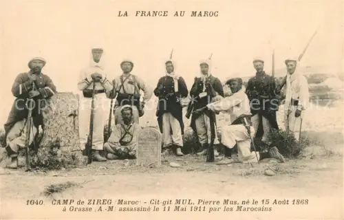 AK / Ansichtskarte Camp de Zireg Djebel Zireg Ramlia Maroc uebungslager Soldaten