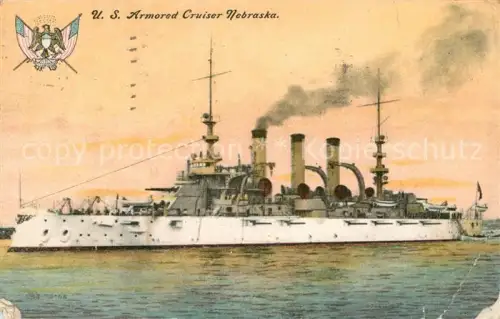 AK / Ansichtskarte Marine  Warships US Armored Cruiser Nebraska Kreuzer  (Cond)