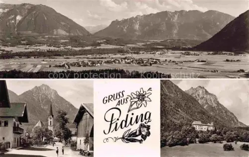 AK / Ansichtskarte Piding Fliegeraufnahme Dorfpartie Panorama