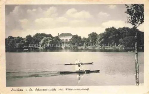 AK / Ansichtskarte ZWICKAU  Sachsen Schwanenteich mit Schwanenschloss