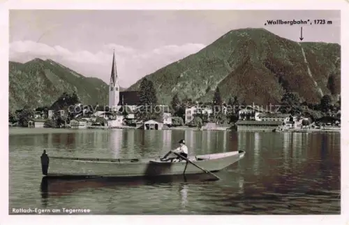 AK / Ansichtskarte Rottach-Egern Tegernsee Bayern Panorama mit Kirche und Wallbergbahn