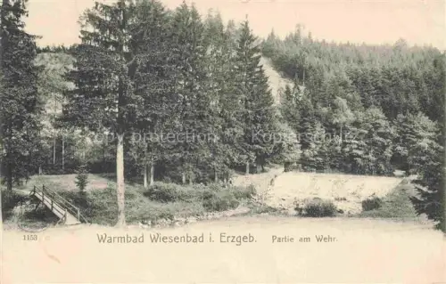 AK / Ansichtskarte Wiesenbad Thermalbad Sachsen Partie am Wehr